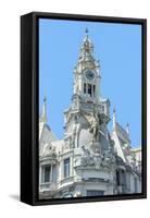 Portugal, Oporto, the National Building in Liberty Square-Jim Engelbrecht-Framed Stretched Canvas