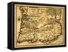 Portugal - Panoramic Map-Lantern Press-Framed Stretched Canvas