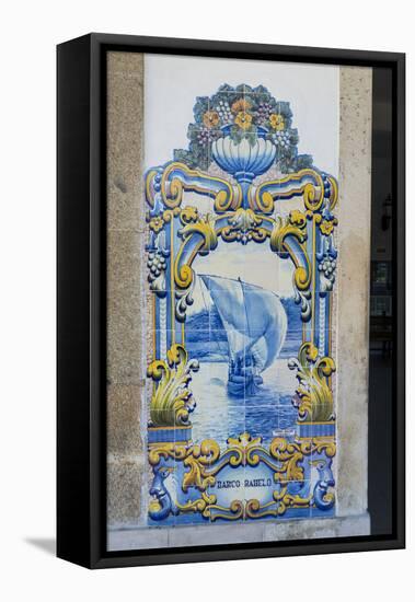 Portugal, Pinhao, Azulejo Mural, Train Station-Jim Engelbrecht-Framed Stretched Canvas