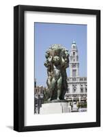 Portugal, Porto, Avenida dos Aliados, The Boys- Abundance Statue-Samuel Magal-Framed Photographic Print