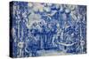 Portugal, Porto, Capela Das Almas, Azulejo, Detail, Saint Francis in front of Pope Honorious III-Samuel Magal-Stretched Canvas