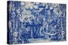 Portugal, Porto, Capela Das Almas, Azulejo, Detail, Saint Francis in front of Pope Honorious III-Samuel Magal-Stretched Canvas