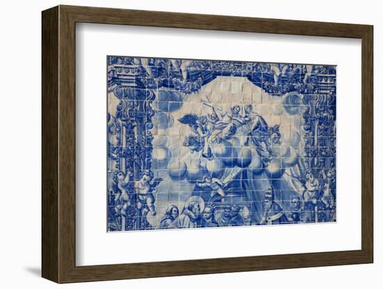 Portugal, Porto, Capela Das Almas, Azulejo, Detail, Saint Francis in front of Pope Honorious III-Samuel Magal-Framed Photographic Print