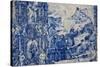 Portugal, Porto, Capela Das Almas, Azulejo, Detail, St. Francis receives the Stigmata-Samuel Magal-Stretched Canvas