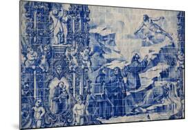 Portugal, Porto, Capela Das Almas, Azulejo, Detail, St. Francis receives the Stigmata-Samuel Magal-Mounted Photographic Print