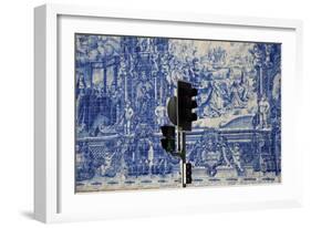 Portugal, Porto, Capela Das Almas, Ceramic Tiles (Azulejo), Detail, The Martyrdom of St. Catherine-Samuel Magal-Framed Photographic Print