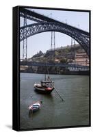 Portugal, Porto, Dom Luis Bridge across the Douro River-Samuel Magal-Framed Stretched Canvas