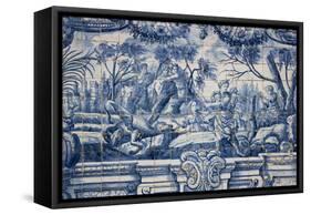 Portugal, Porto, The Church of Saint IIdefonso, Ceramic Tiles (Azulejo)-Samuel Magal-Framed Stretched Canvas