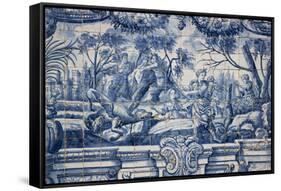 Portugal, Porto, The Church of Saint IIdefonso, Ceramic Tiles (Azulejo)-Samuel Magal-Framed Stretched Canvas
