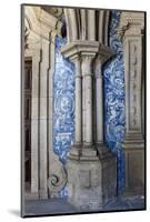 Portugal, Porto, The Church of Saint IIdefonso, Cloister, Decorated Column and Ceramic Tiles-Samuel Magal-Mounted Photographic Print