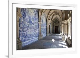 Portugal, Porto, The Church of Saint IIdefonso, Fan Vaulted Cloister with Ceramic Tiles (Azulejo)-Samuel Magal-Framed Photographic Print