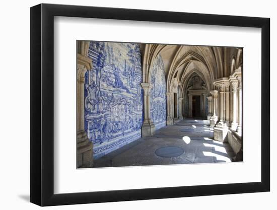 Portugal, Porto, The Church of Saint IIdefonso, Fan Vaulted Cloister with Ceramic Tiles (Azulejo)-Samuel Magal-Framed Photographic Print