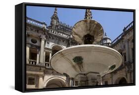 Portugal, Ribatejo Province, Tomar, Convent of the Knights of Christ, Main Cloister, Fountain-Samuel Magal-Framed Stretched Canvas