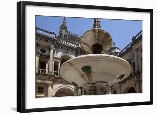 Portugal, Ribatejo Province, Tomar, Convent of the Knights of Christ, Main Cloister, Fountain-Samuel Magal-Framed Photographic Print