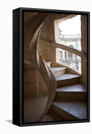 Portugal, Ribatejo Province, Tomar, Convent of the Knights of Christ, Spiral Staircase-Samuel Magal-Framed Stretched Canvas