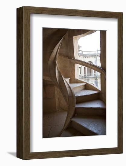 Portugal, Ribatejo Province, Tomar, Convent of the Knights of Christ, Spiral Staircase-Samuel Magal-Framed Photographic Print