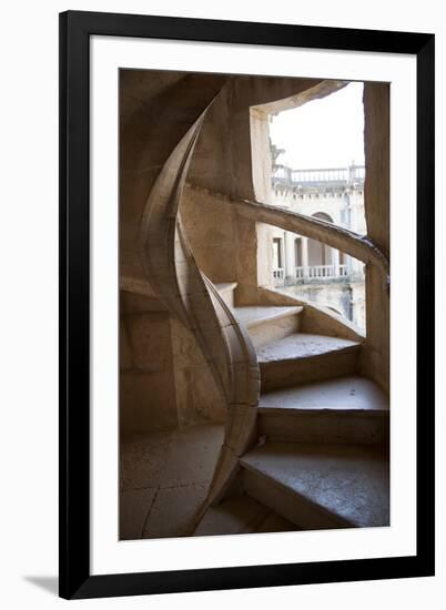 Portugal, Ribatejo Province, Tomar, Convent of the Knights of Christ, Spiral Staircase-Samuel Magal-Framed Photographic Print