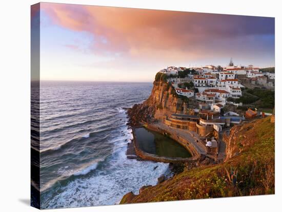 Portugal, Sintra, Azehas Do Mar, Overview of Town at Dusk-Shaun Egan-Stretched Canvas