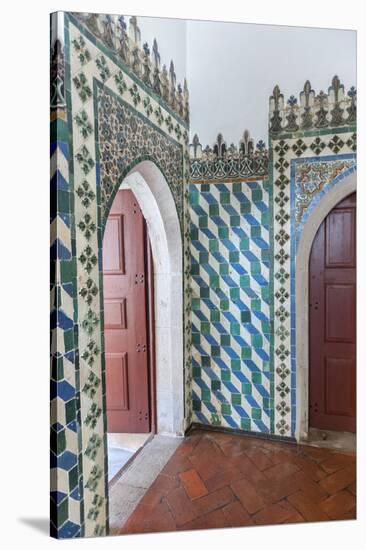 Portugal, Sintra, Sintra National Palace, Geometric Ceramic Tile Mural-Lisa S. Engelbrecht-Stretched Canvas