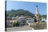 Portugal, Sintra, Sintra Palace Fountain Overlooking the Main Square-Jim Engelbrecht-Stretched Canvas