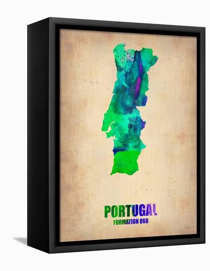 Portugal Watercolor Map-NaxArt-Framed Stretched Canvas