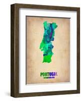 Portugal Watercolor Map-NaxArt-Framed Art Print