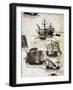 Portuguese Caravels from Memory of Armadas That from Portugal Passed to India-null-Framed Giclee Print