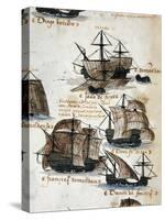 Portuguese Caravels from Memory of Armadas That from Portugal Passed to India-null-Stretched Canvas