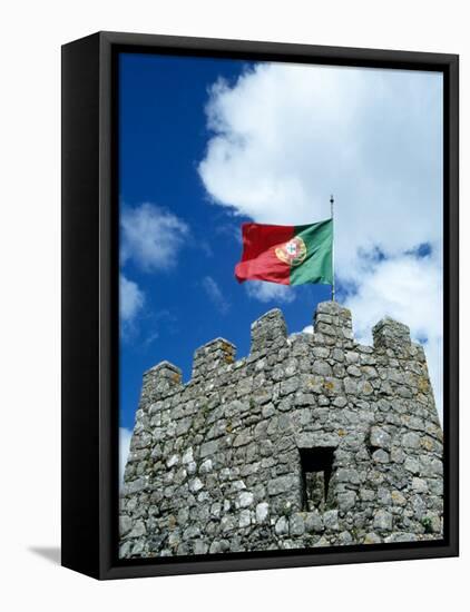Portuguese Flag on Tower of Castelo dos Mouros, Portugal-Merrill Images-Framed Stretched Canvas