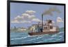 Portuguese Gunboat Commanded by Major Serpa Pinto, at the Mouth of the Zambezi River, 19th-null-Framed Giclee Print