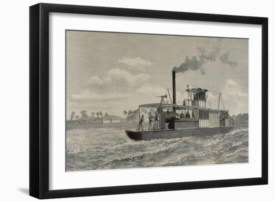 Portuguese Gunboat Commanded by Major Serpa Pinto, at the Mouth of the Zambezi River.-null-Framed Giclee Print