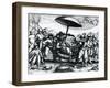 Portuguese in India, Being Transported on Litter, Engraving from Peregrinationes-Theodor de Bry-Framed Giclee Print