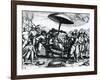 Portuguese in India, Being Transported on Litter, Engraving from Peregrinationes-Theodor de Bry-Framed Giclee Print