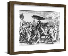 Portuguese Officials in India, 1599-Theodore de Bry-Framed Giclee Print