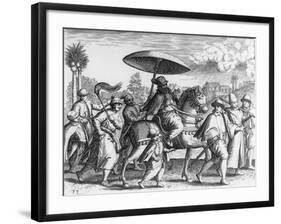 Portuguese Officials in India, 1599-Theodore de Bry-Framed Giclee Print