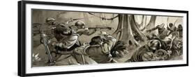 Portuguese Sailors Attacked by Hostile Tribes in North Africa-Angus Mcbride-Framed Giclee Print