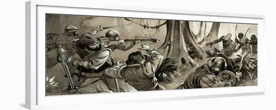 Portuguese Sailors Attacked by Hostile Tribes in North Africa-Angus Mcbride-Framed Giclee Print