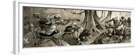 Portuguese Sailors Attacked by Hostile Tribes in North Africa-Angus Mcbride-Framed Giclee Print