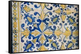 Portuguese Tiles, Jesuit Cathedral Basilica, Salvador, Bahia, Brazil,-Cindy Miller Hopkins-Framed Stretched Canvas