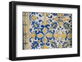 Portuguese Tiles, Jesuit Cathedral Basilica, Salvador, Bahia, Brazil,-Cindy Miller Hopkins-Framed Premium Photographic Print