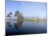 Porzhensky Pogost Graveyard & C17th St. George Church in Glazovo Village in Mist, Russia-Igor Shpilenok-Mounted Photographic Print