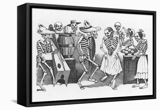 Posada: Happy Dance-Jose Guadalupe Posada-Framed Stretched Canvas