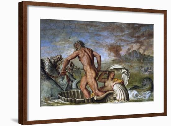 Poseidon and the Nereids in the Hall of Cupid and Psyche of Palazzo Odescalchi at Bassano Romano-null-Framed Giclee Print