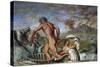 Poseidon and the Nereids in the Hall of Cupid and Psyche of Palazzo Odescalchi at Bassano Romano-null-Stretched Canvas