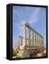 Poseidon Temple  in the evening light in  Sounion National Park, Attica, Greece-Rainer Hackenberg-Framed Stretched Canvas