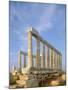 Poseidon Temple  in the evening light in  Sounion National Park, Attica, Greece-Rainer Hackenberg-Mounted Photographic Print