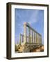 Poseidon Temple  in the evening light in  Sounion National Park, Attica, Greece-Rainer Hackenberg-Framed Photographic Print