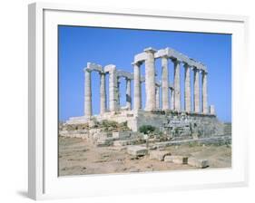 Poseidon Temple in the Sounion National Park,  Attica, Greece-Rainer Hackenberg-Framed Photographic Print