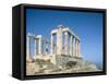 Poseidon Temple in the Sounion National Park, Greece, Attica-Rainer Hackenberg-Framed Stretched Canvas