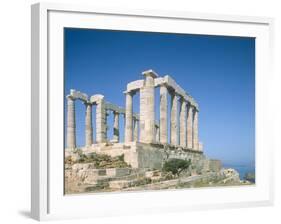 Poseidon Temple in the Sounion National Park, Greece, Attica-Rainer Hackenberg-Framed Photographic Print